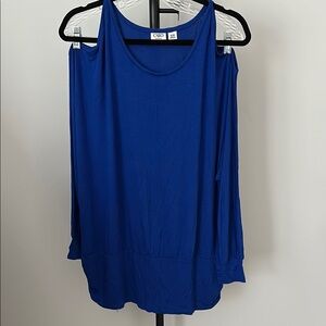 Cato Blue Cold Shoulder Top